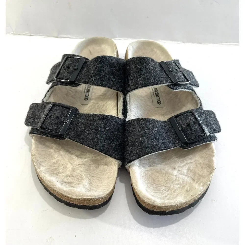 Birkenstock sandals arizona Shearling dark gray lined unisrex